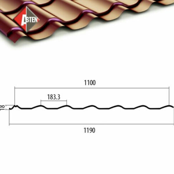 Металочерепиця KapitelSteel RAL 8017 PE 0,5 мм (Бельгія) з доставкою в Дніпр. — изображение 3