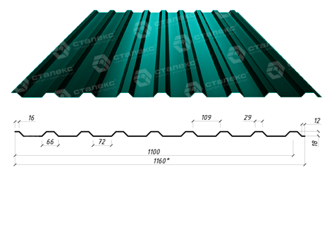 Профнастил С-18 RAL 6005 (зелений) PE 0.45 мм АВ металгруп