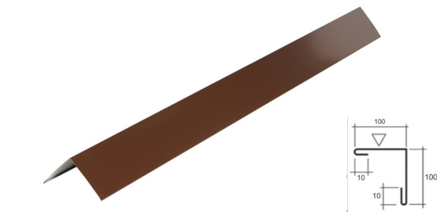 Куточок зовнішній No1 (100х100) 0,45 мм Корея