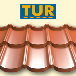 Металочерепиця модульна TUR ® ⁇ ТУР ⁇ Ral 8017 ⁇ 0,5 mm ⁇ Purmat ⁇ Польща ⁇ TM Прушинки ⁇ 0,805 м2 ⁇