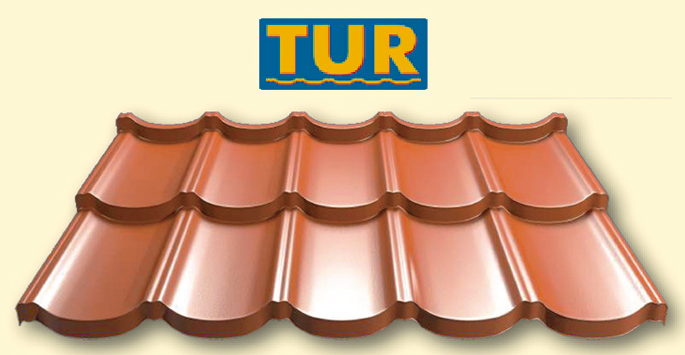 Металочерепиця модульна TUR ®  ⁇  ТУР  ⁇  Ral 8017  ⁇  0,5 mm  ⁇  Purmat  ⁇  Польща  ⁇  TM Прушинки  ⁇  0,805 м2  ⁇