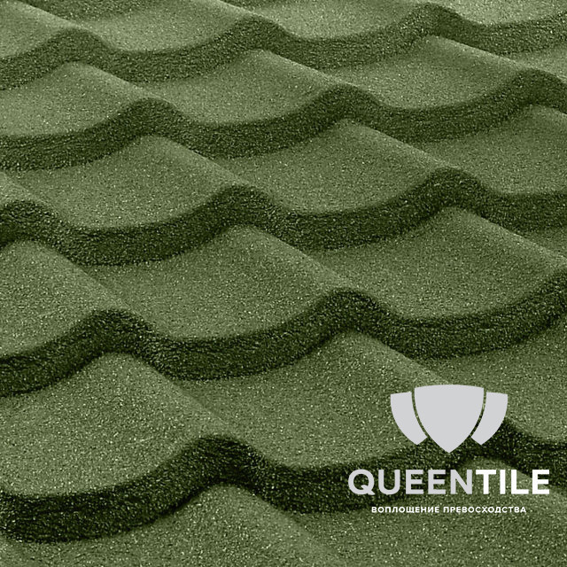Композитна черепиця QueenTile Standard Green 6-тайловий