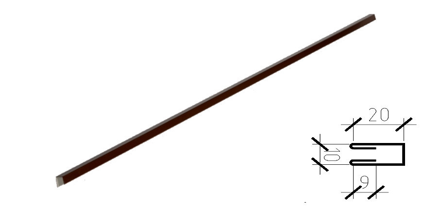 Планка декоративна для забору з проф-листу С-10, 0,45 мм RAL 8017 PE, PEMA