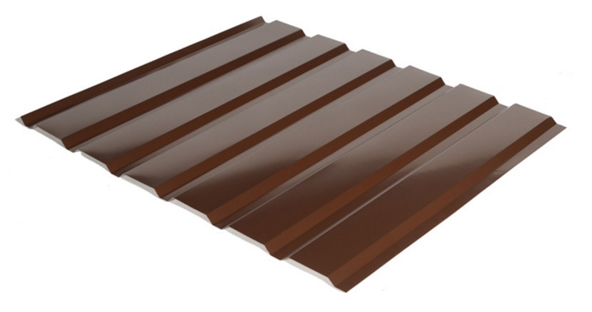 Профнактил фасадний, стіновий С-18 (колір 8017 — коричневий, глянець) метал Китай