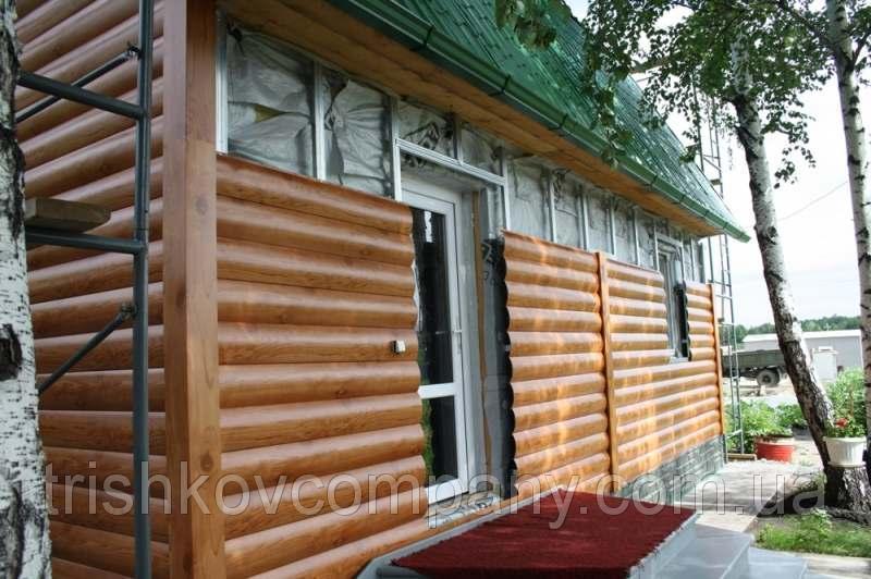 Фасадний сайдинг-сруб Термастил Морений дуб 0,4 мм Ю.Корея