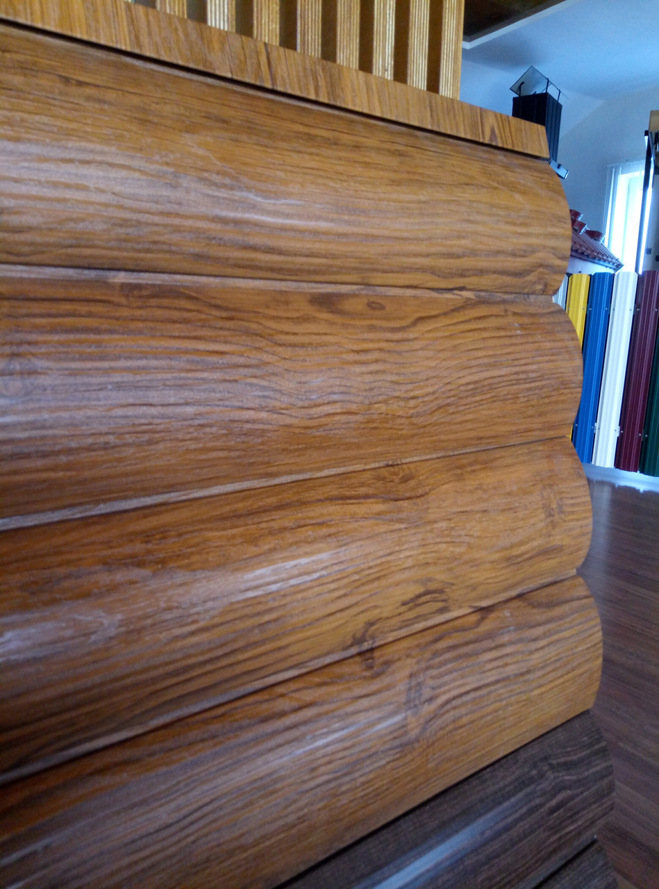 Металосайдинг Блокхаус Термастил під дерево дуб 3 д 0.4 мм Південна Корея.