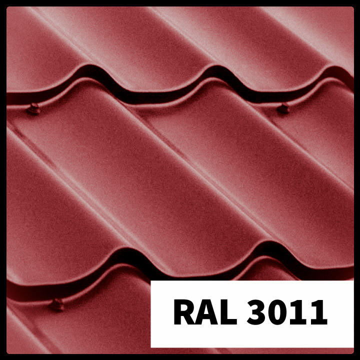 Металочерепиця Атлантика RAL 3011 PE 0,45 мм