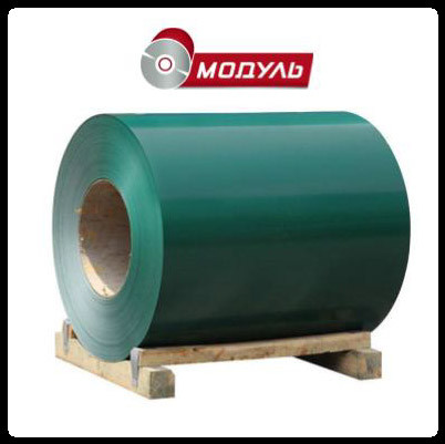Рулони оцинковані 0,45 мм із глянсовим полімерним покриттям "Модуль Україна" RAL 6005