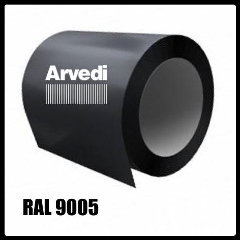 Гладкий лист Polyester RAL 9005 | 0,5 мм / Arvedi /