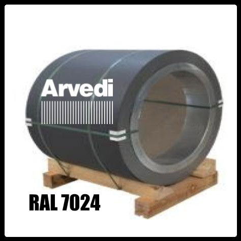 Гладкий лист Polyester RAL 7024 / 0,5 мм / Arvedi